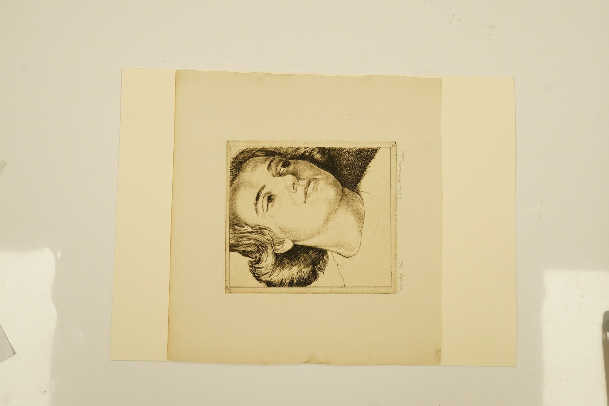 Edgar Holloway (1914-2008), drypoint etching, 'Wendy', signed and dated 1941, 6/10, 12.5 x 11cm, unframed. Condition - good